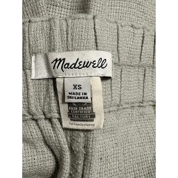 Madewell Breezewoven Pull On High Rise Pants Womens XS Linen Pale Beige Green - Picture 3 of 5